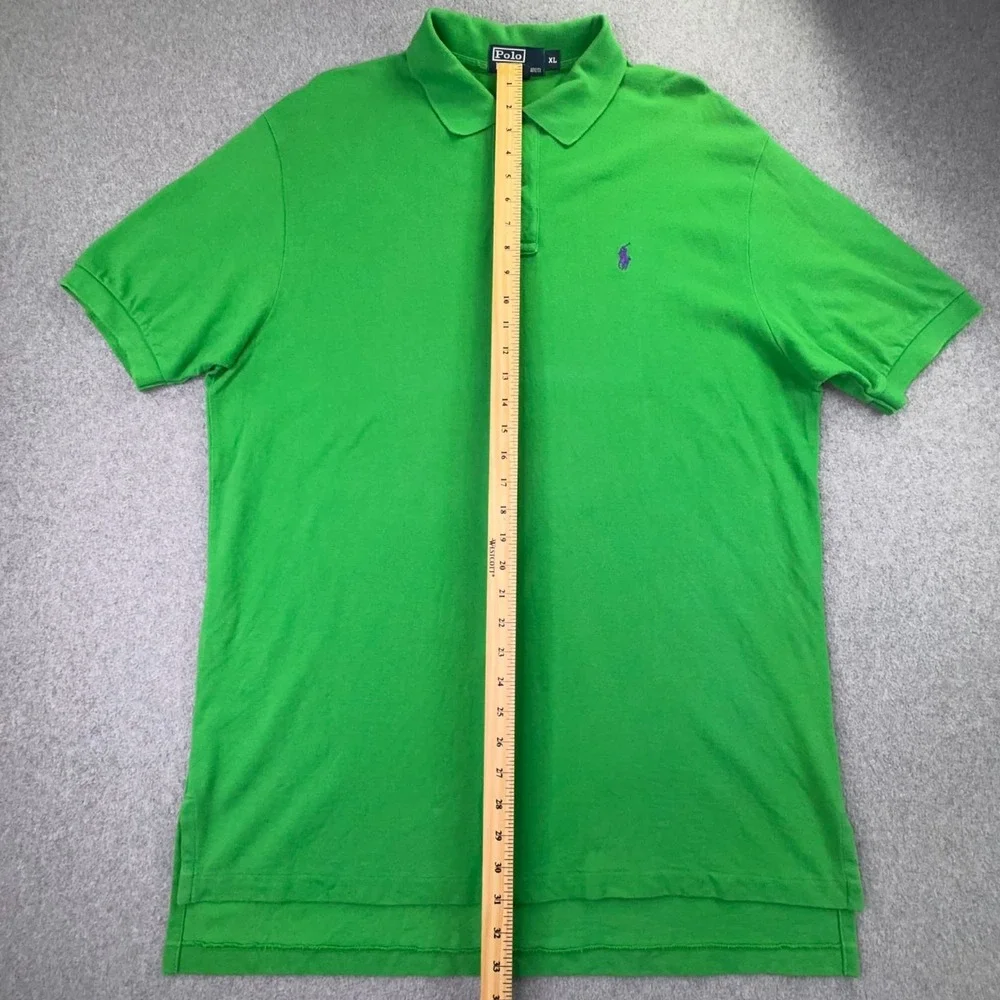 Polo Ralph Lauren Pique‎ Short Sleeve Polo Men's Size XL Green Purple Pony Joker